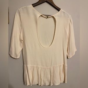 Zara Woman open back top with ruffled waist